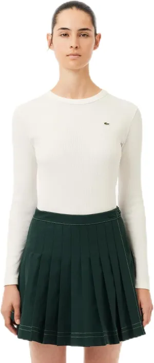 Lacoste Women's Long Sleeved Ribbed Cotton T-Shirt