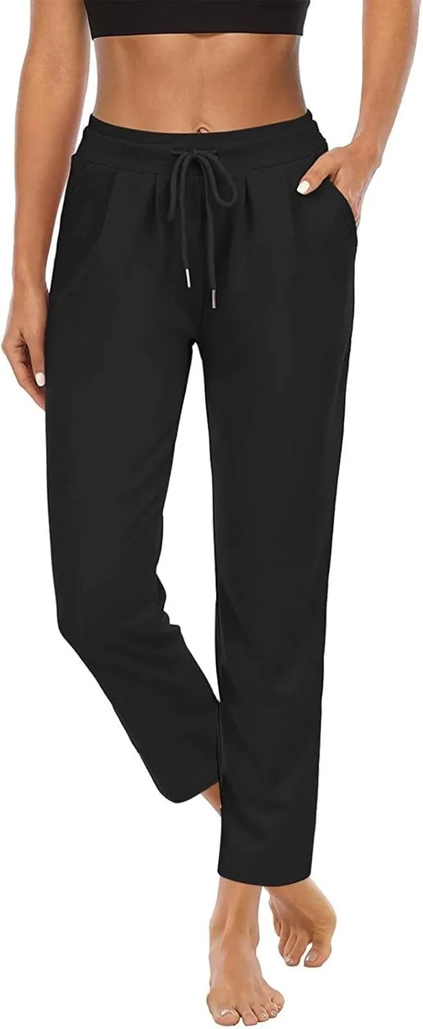 Lastesso Women's Tapered Sweatpants Elastic Waistband High Waist Joggers Pants Gym Athletic Fit Trousers with Pockets