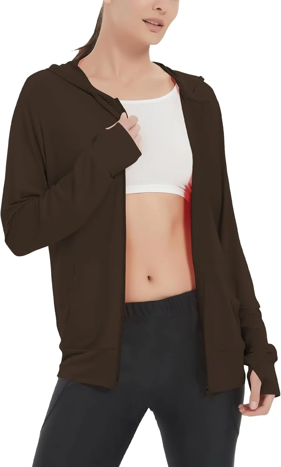 LETAOTAO Womens' Lightweight Zip Up Hoodies Stretch Thin Summer Jackets For Women