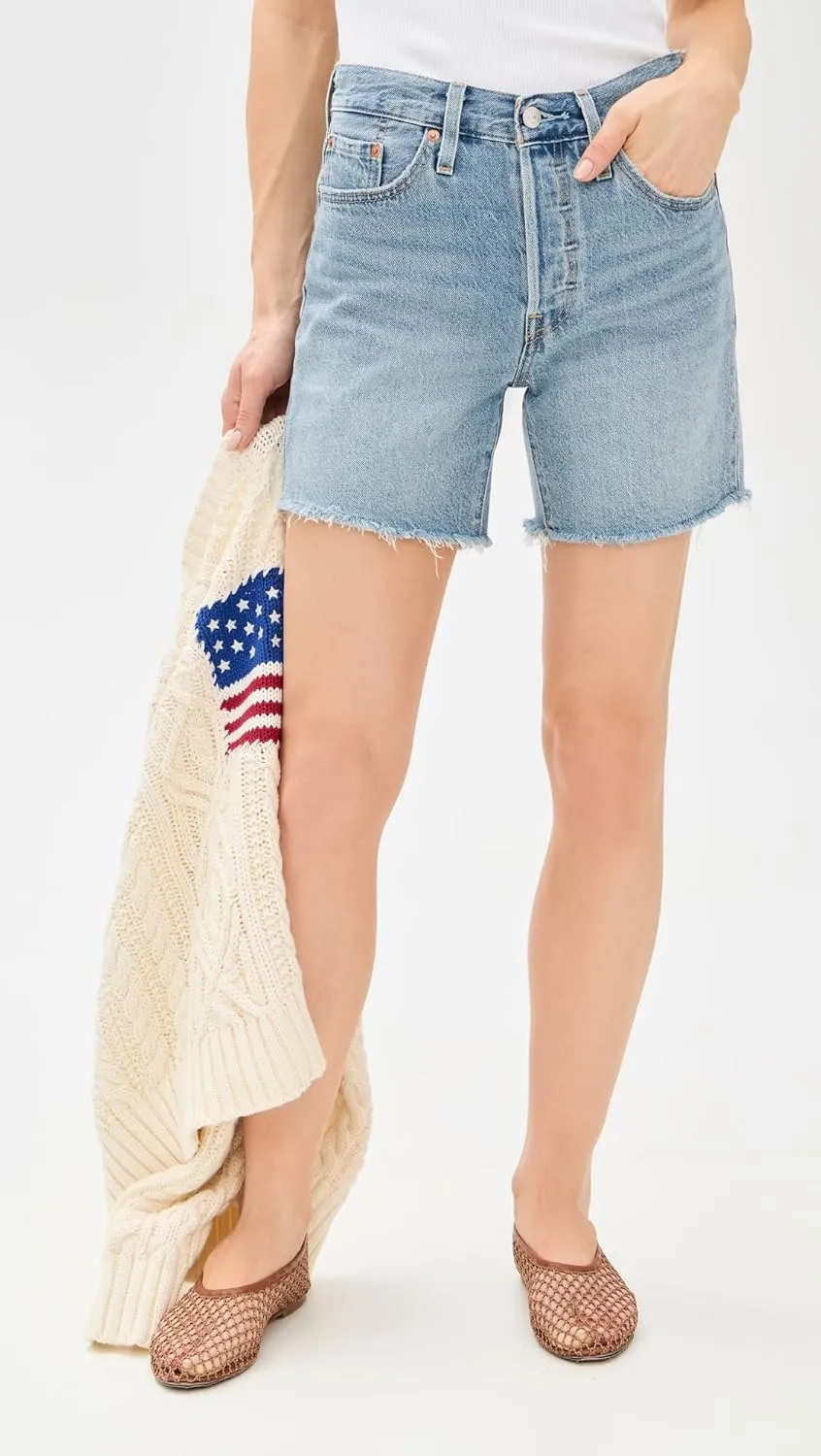 Levi's Women's 501 Mid Thigh Shorts Lighteight