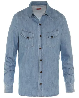 Light Blue Denim Cotton Shirt Jacket
