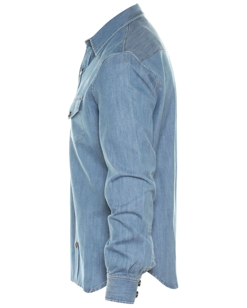 Light Blue Denim Cotton Shirt Jacket