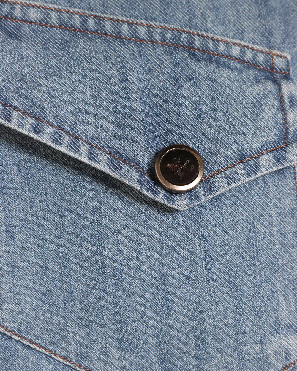Light Blue Denim Cotton Shirt Jacket