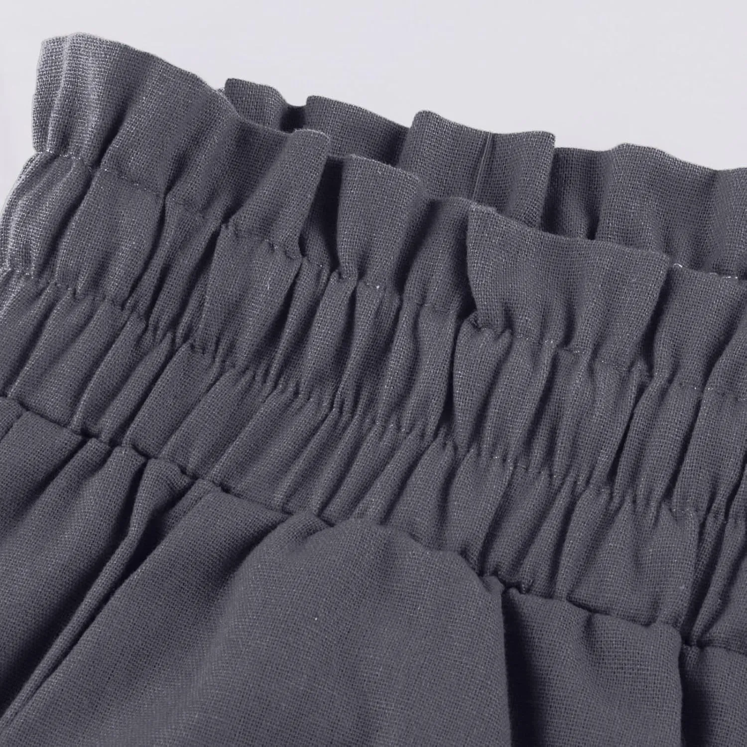 Linen Palazzo for Women Dressy Casual Elastic High Waisted Wide Leg Pants Summer Loose Comfy Work Pants with Pockets