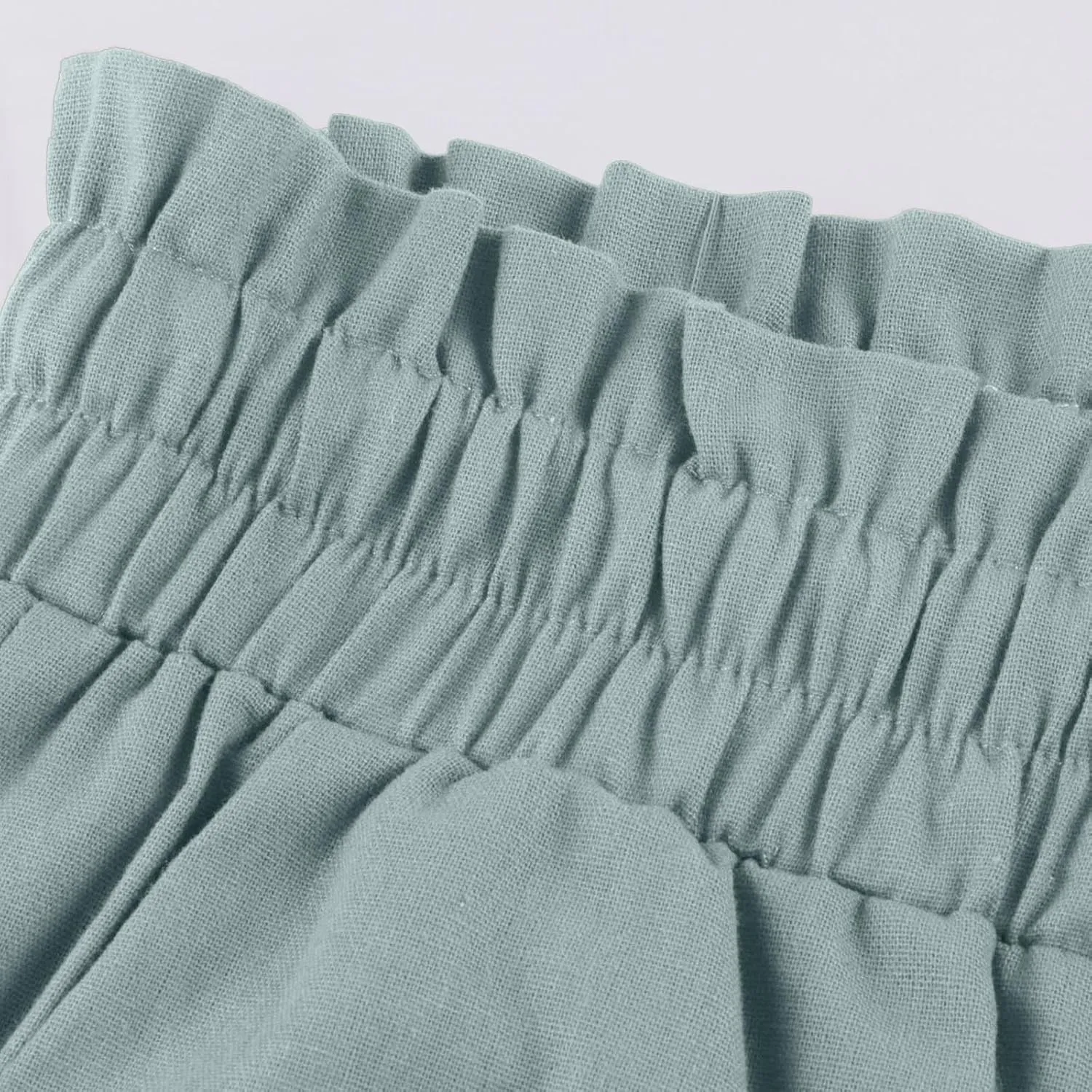 Linen Palazzo for Women Dressy Casual Elastic High Waisted Wide Leg Pants Summer Loose Comfy Work Pants with Pockets