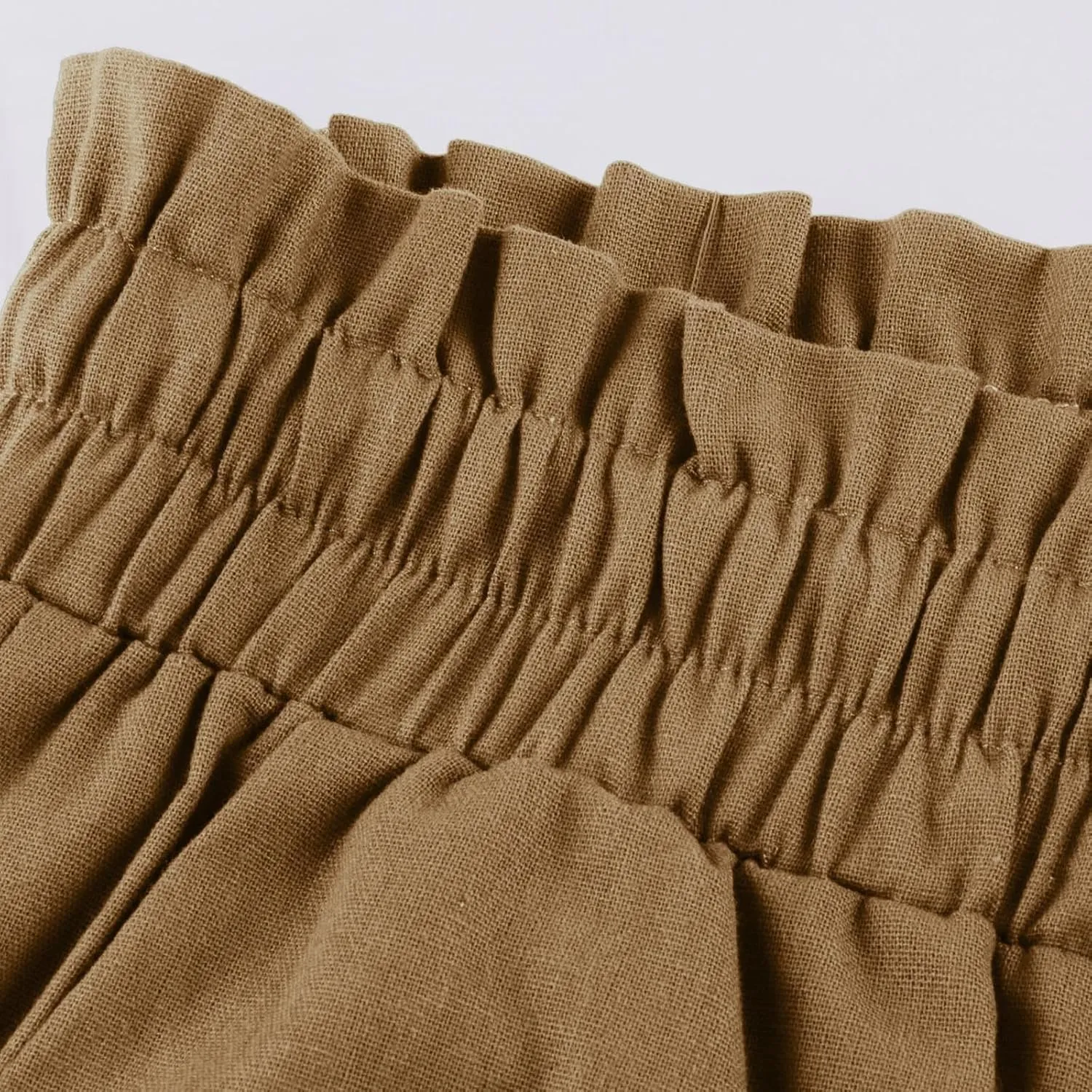 Linen Palazzo for Women Dressy Casual Elastic High Waisted Wide Leg Pants Summer Loose Comfy Work Pants with Pockets