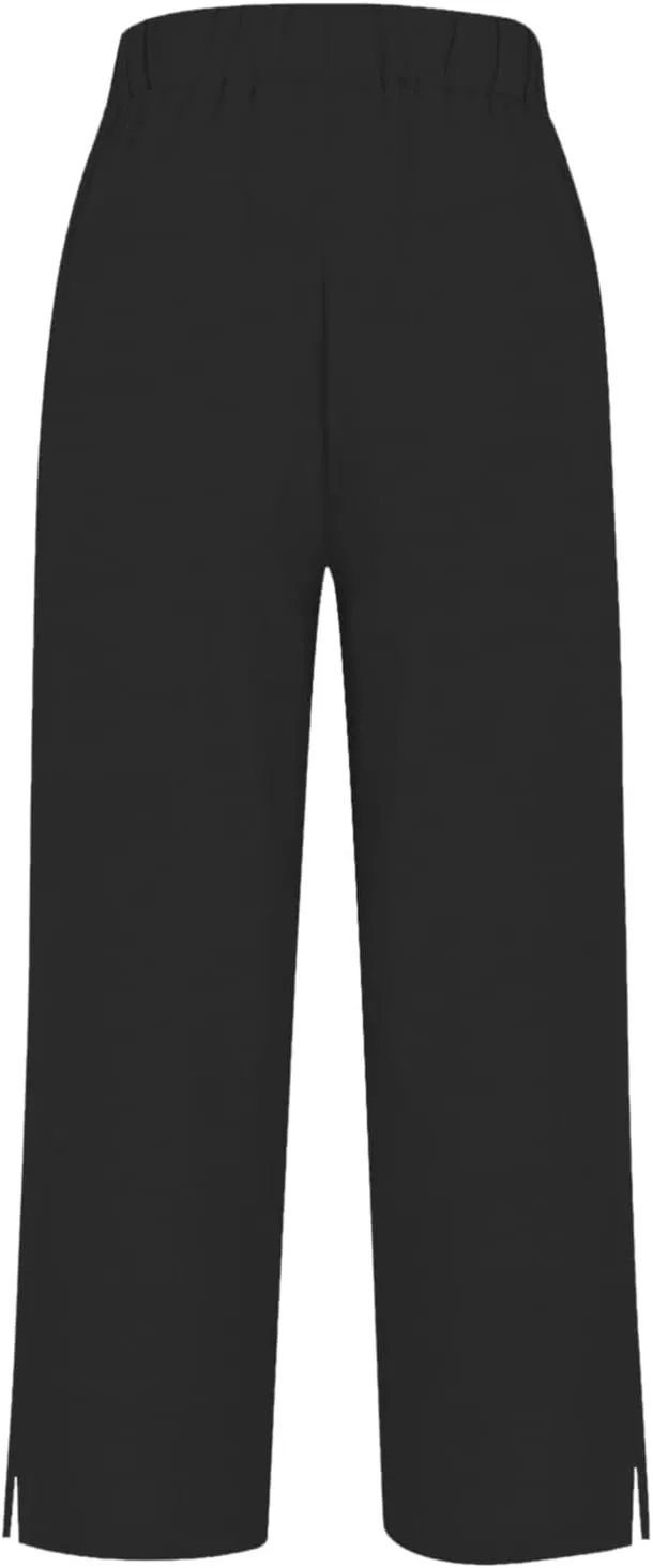 Linen Pants for Women Petite Elastic Trousers Cotton Casual Loose Linen Beach Pants Summer Vacatio Outfit