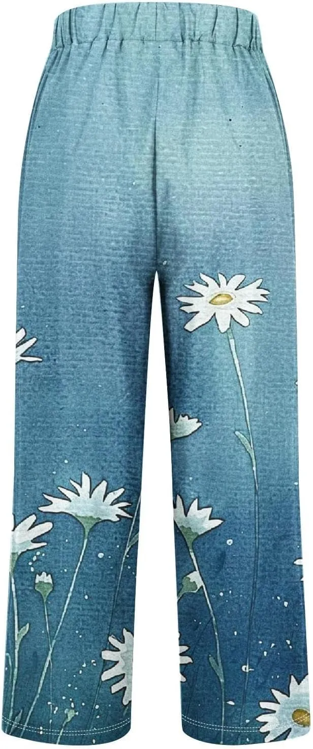 Linen Pants High Waist Button Fly Design Wide Leg Casual Palazzo Trousers with Pockets Trend 2025