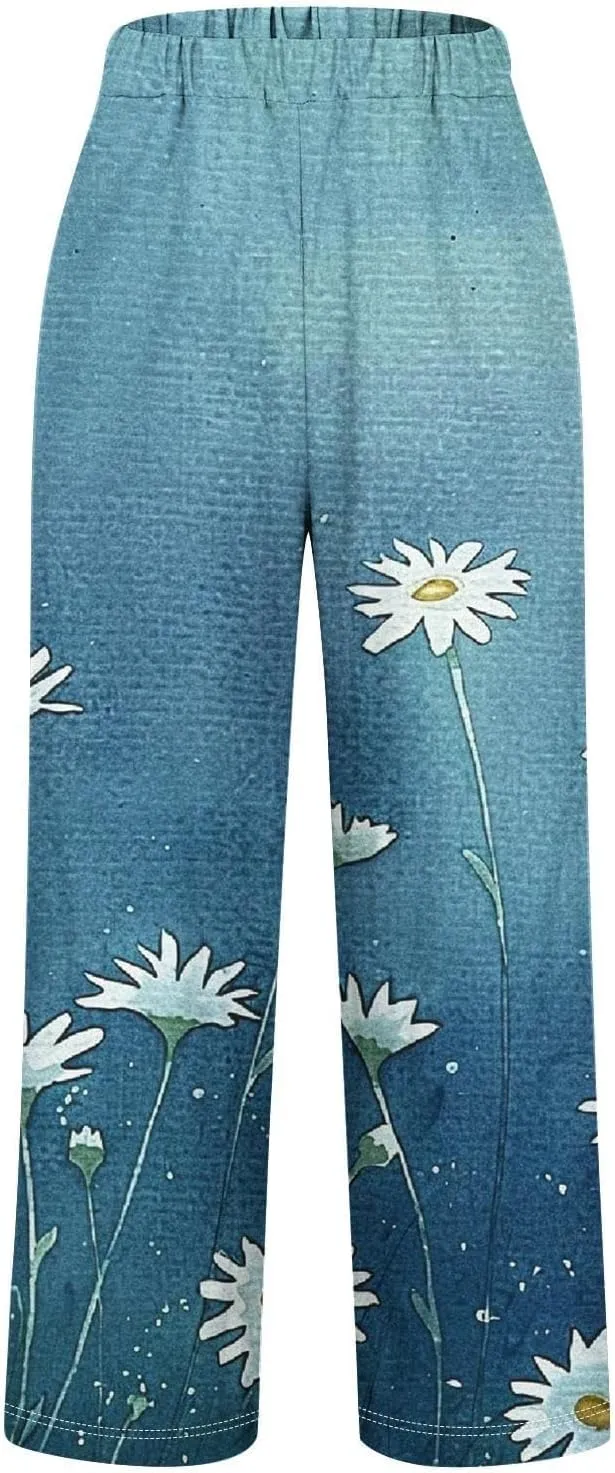Linen Pants High Waist Button Fly Design Wide Leg Casual Palazzo Trousers with Pockets Trend 2025
