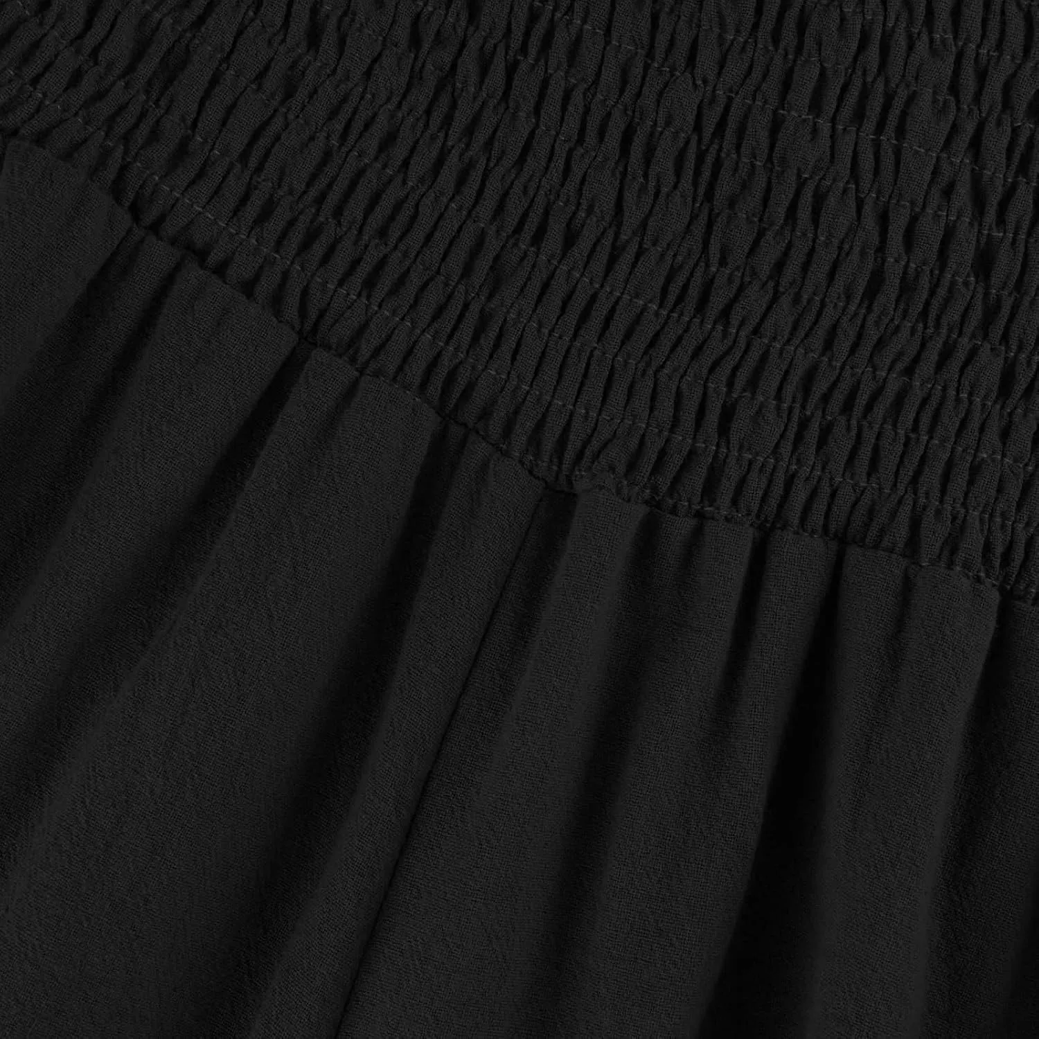 Linen Wide Leg Pants for Women 2025 Stretch Smocked High Waisted Ruffle Hem Palazzo Pants Summer Loose Beach Pants