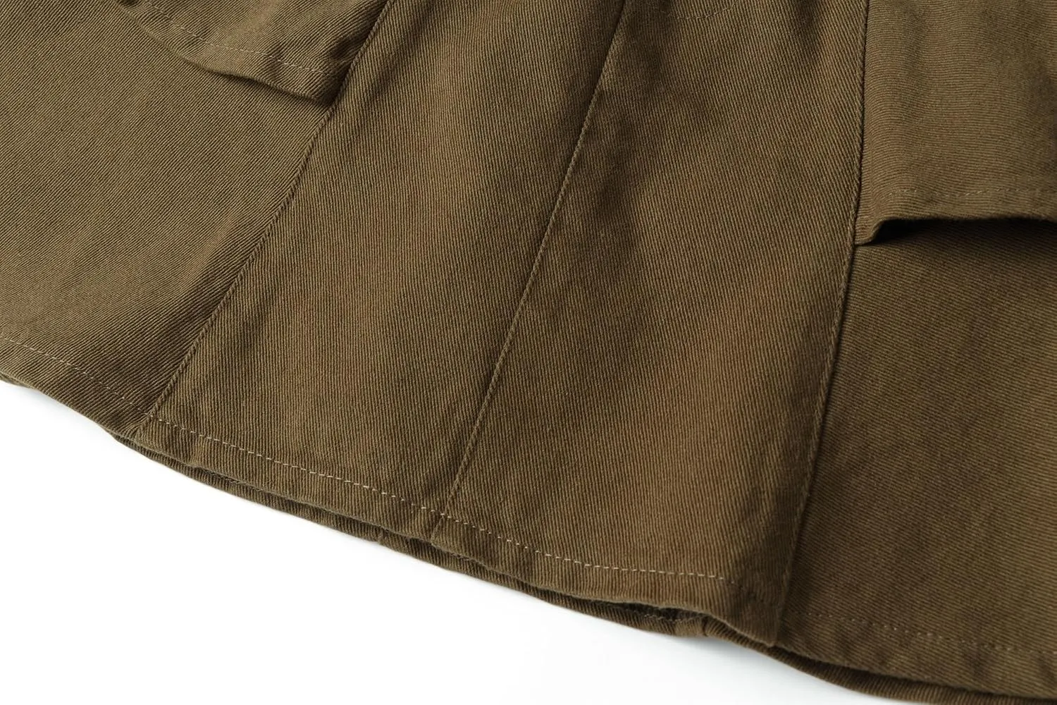 LittleSpring Girls Twill Jean Skirts Cotton Pleated Ruffle Skorts