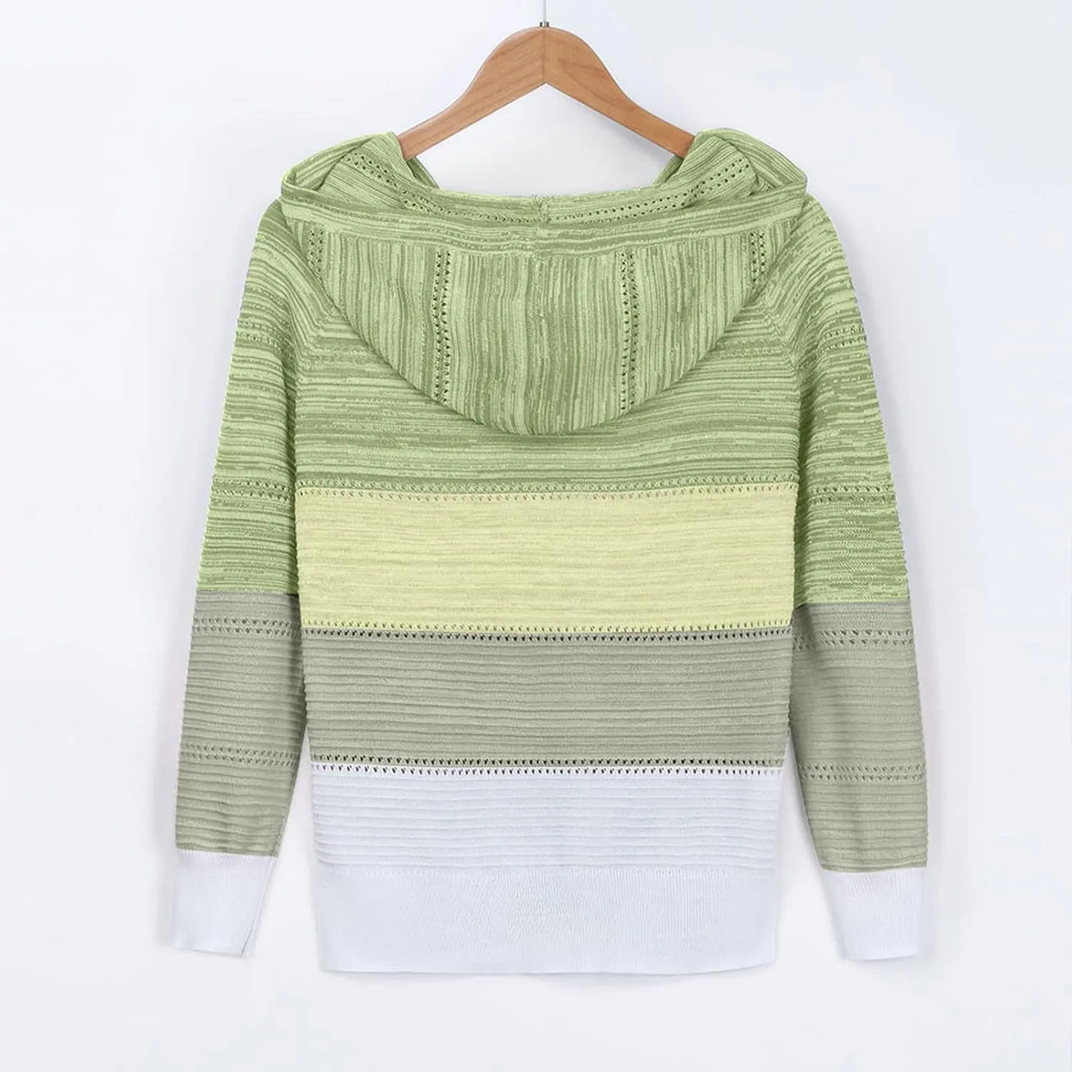 LRMQS Womens Fall Fashion 2024 Color Block Drawstring Hoodies Sweater Trendy Casual Loose Cute Knit Pullover Winter Clothes