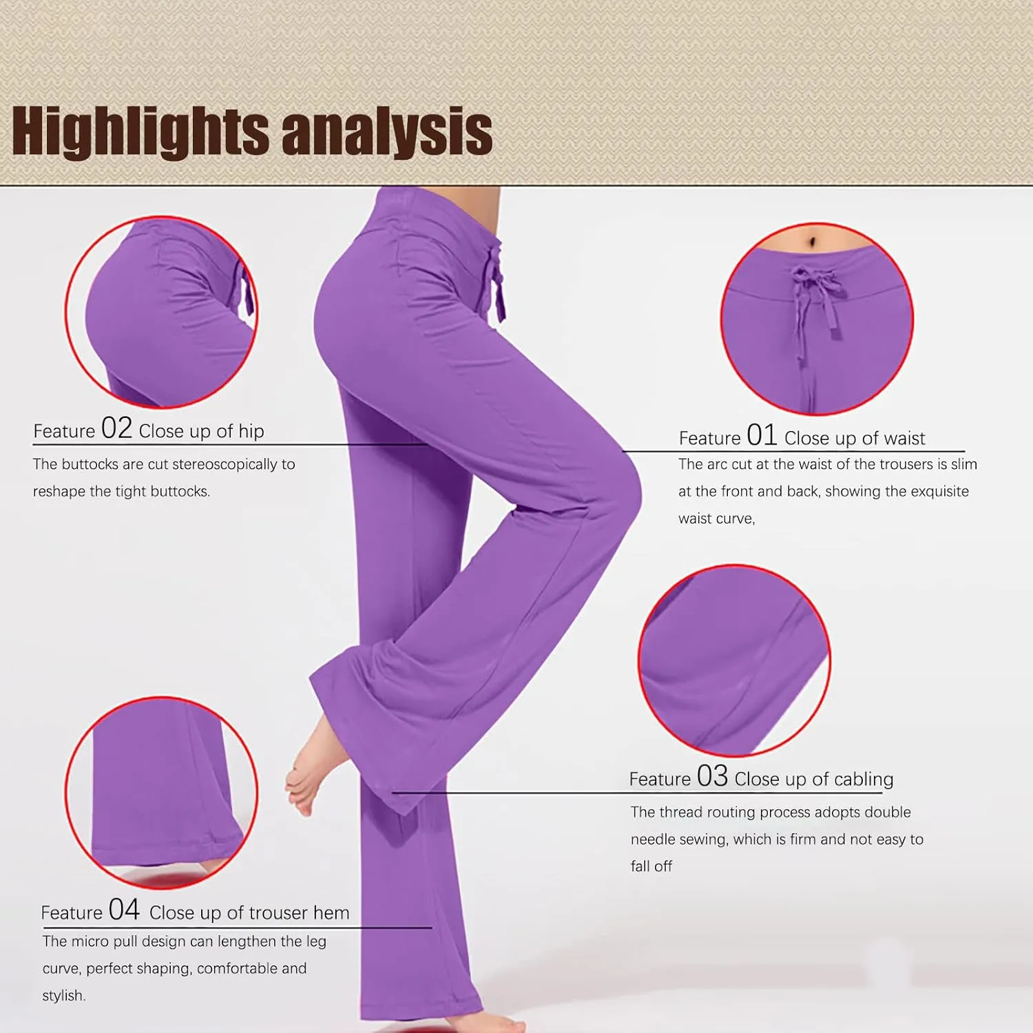 LRMQS Womens Wide Leg Yoga Leggings Drawstring Elastic High Waist Gym Sports Tights Pant Workout Casual Loose Trousers