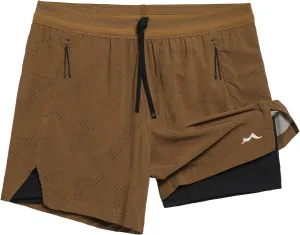 maamgic Mens 2 in 1 Running Shorts 5" Gym Workout Shorts with Zipper Pockets