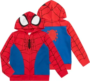 Marvel Spider-Man Boys Zip Up Fleece Hoodie for Toddlers