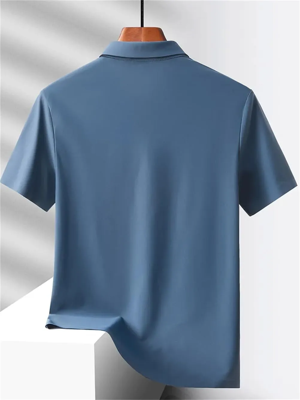 Men Slim Fit Polo Shirts Men Quick Dry Short Sleeve T-Shirt Ice Silk Quick Dry Fit Sports Tee