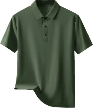 Men Slim Fit Polo Shirts Men Quick Dry Short Sleeve T-Shirt Ice Silk Quick Dry Fit Sports Tee