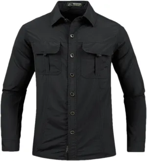 Men Tactical Military Shirts Lightweight Quick Dry Cargo Long Sleeve Combat Army Fishing Tops Shirts