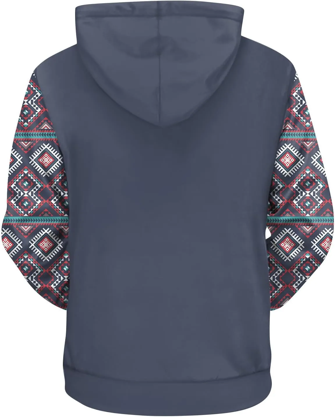 Men's Aztec Sweatshirts Hoodies Vintage Ethnic Print Heavy Weight Hooded Pullover with Kangaroo Pocket