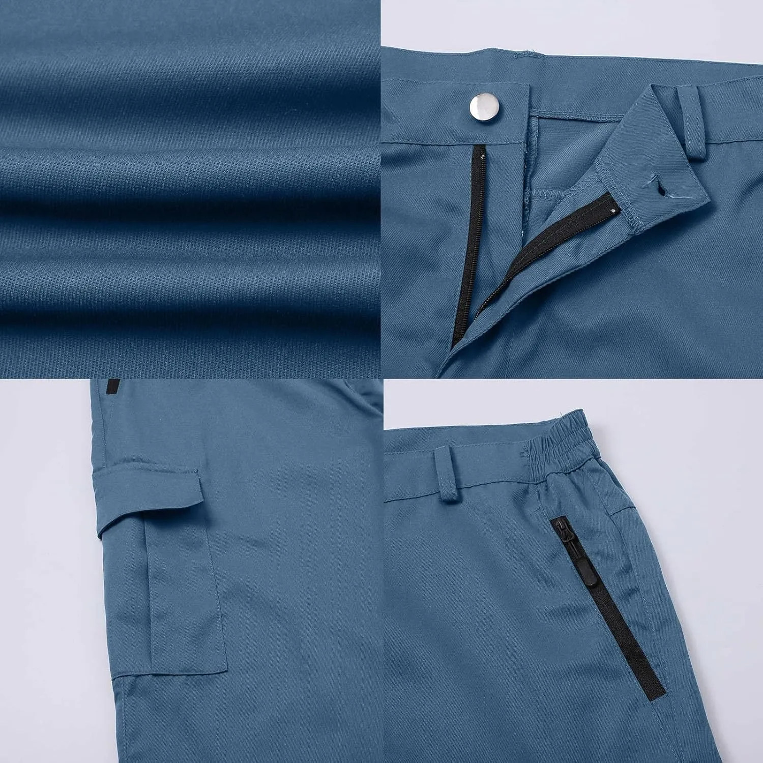 Mens Capri Cargo Pants Twill Multi Pockets Casual 3/4 Hiking Work Shorts for Men Athletic Fit Golf Tennis Tactical Pants