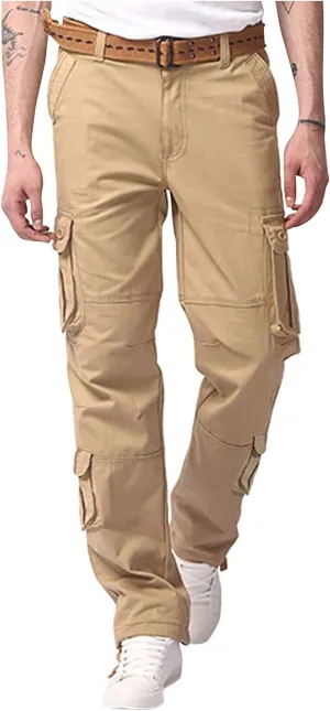 Men's Casual Cargo Pants Slim Fit Stretch Joggers Fashion Style Trousers Regular Tapered Cargo Pant with Pockets