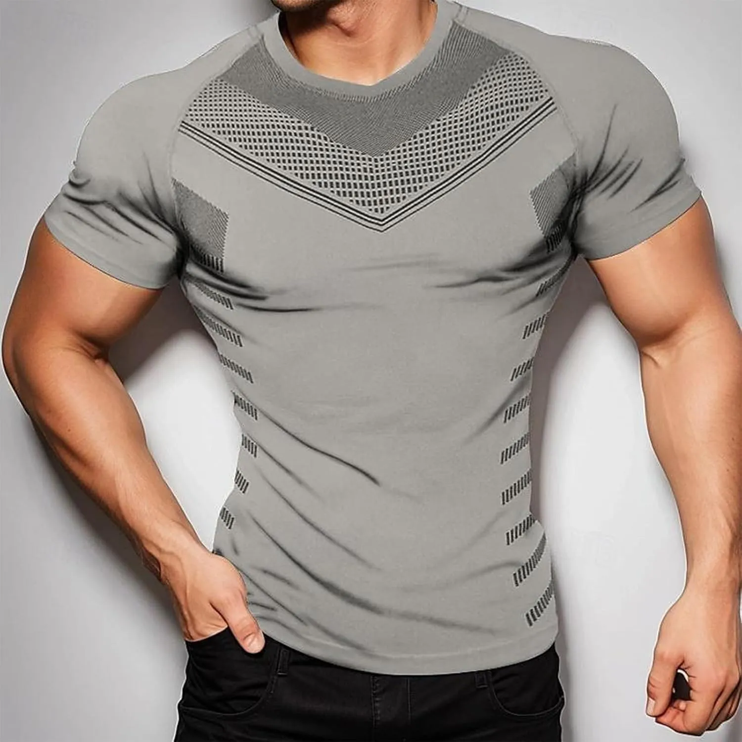Mens Casual Slim Fit Short Sleeve T-Shirts Soft Lightweight Crew-Neck Size Baseball Shirt