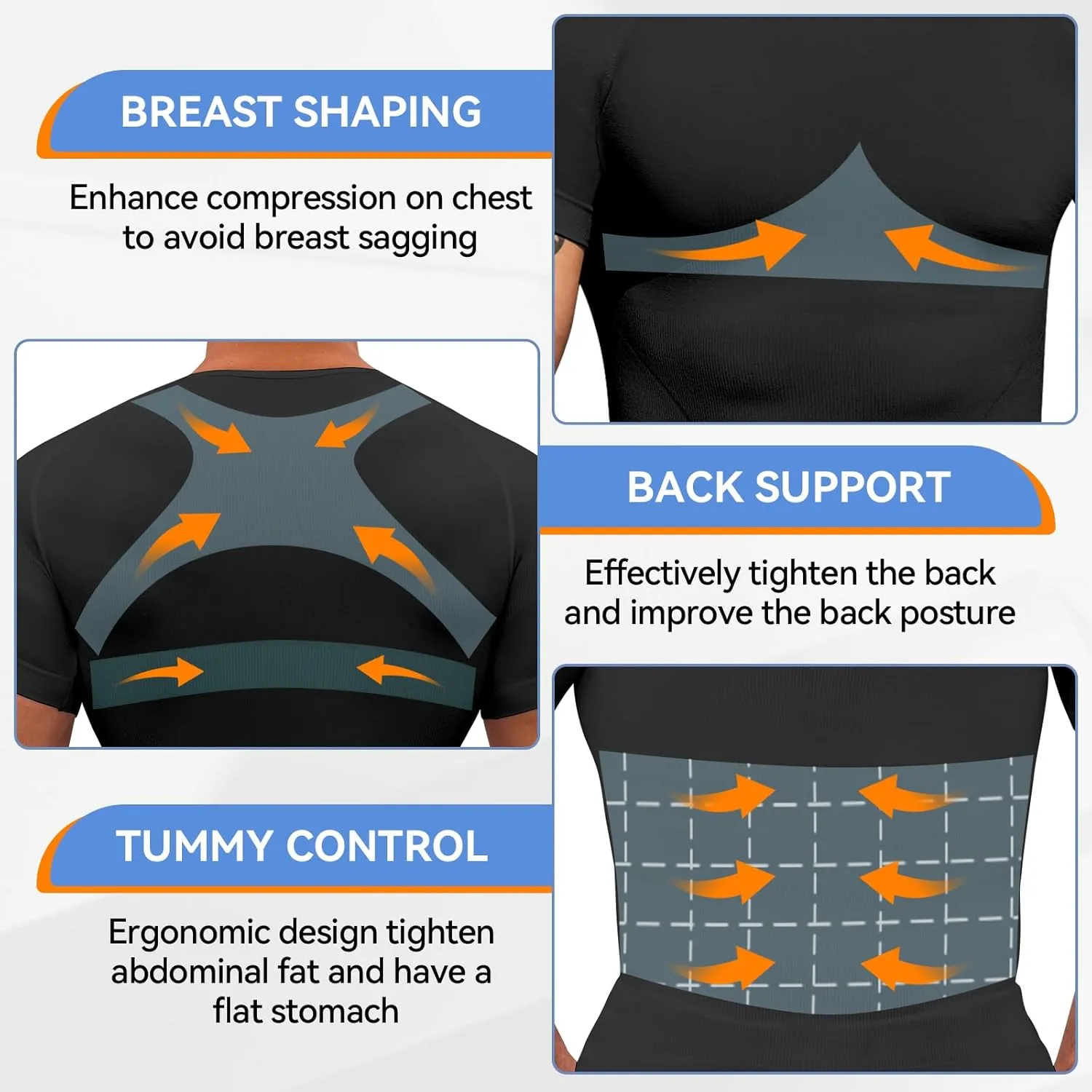 Mens Compression Shirt Body Shaper Slimming Undershirt Gynecomastia Abdomen Tummy Control Shapewear Tank Top Vest