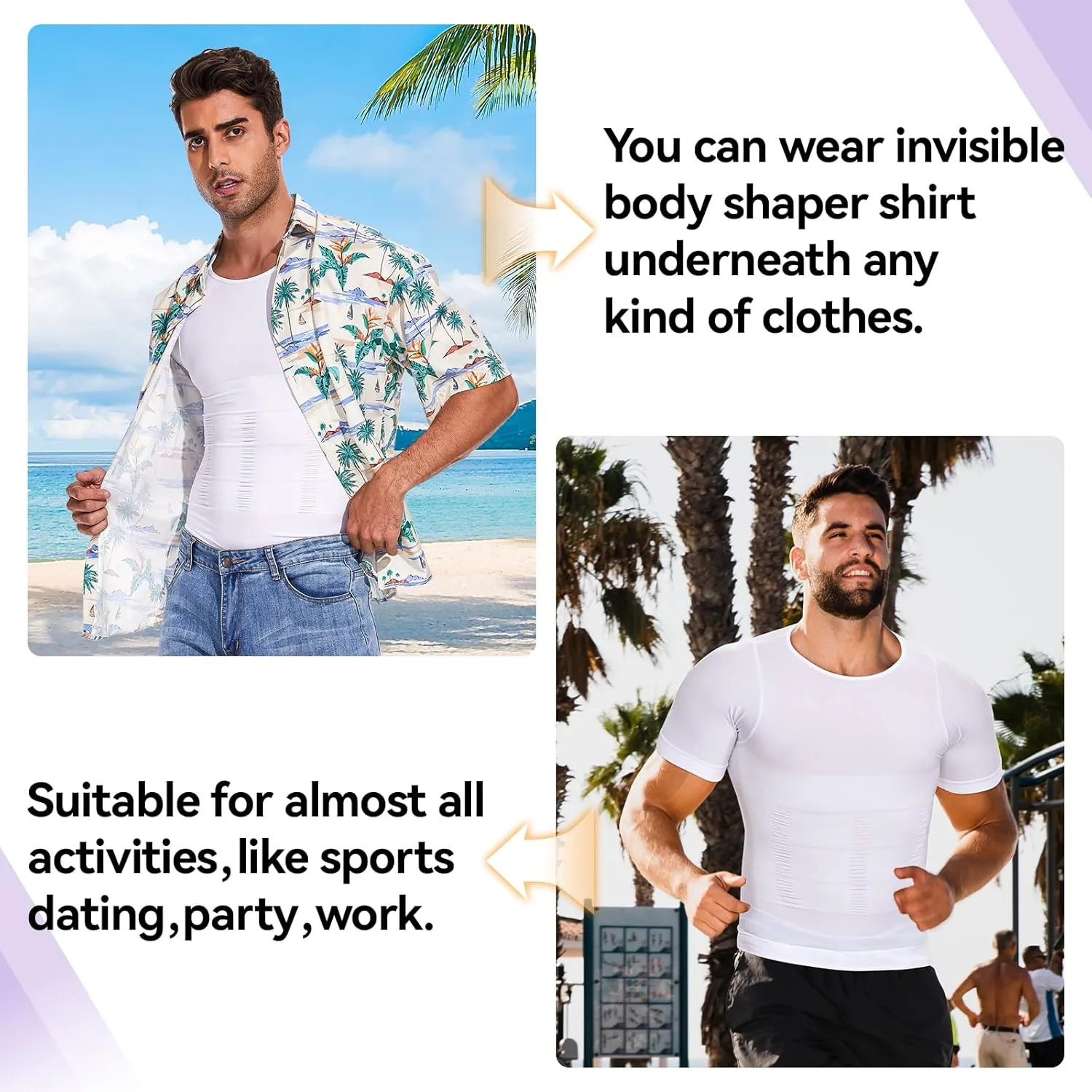 Mens Compression Shirt Body Shaper Slimming Undershirt Gynecomastia Abdomen Tummy Control Shapewear Tank Top Vest