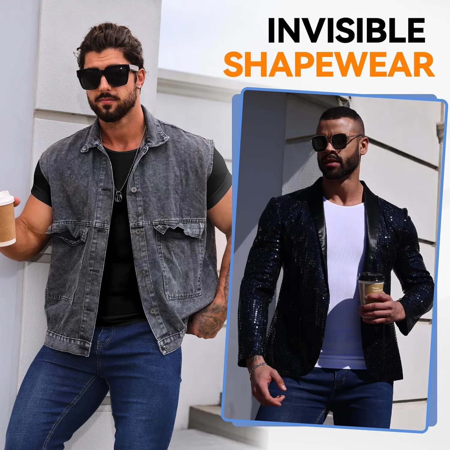 Mens Compression Shirt Body Shaper Slimming Undershirt Gynecomastia Abdomen Tummy Control Shapewear Tank Top Vest