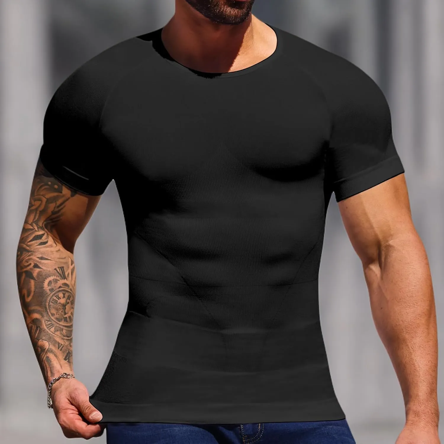 Mens Compression Shirt Body Shaper Slimming Undershirt Gynecomastia Abdomen Tummy Control Shapewear Tank Top Vest