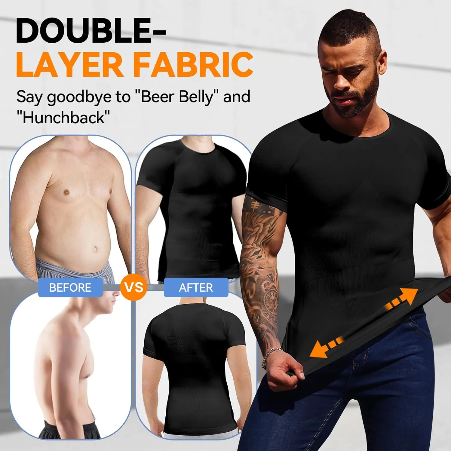 Mens Compression Shirt Body Shaper Slimming Undershirt Gynecomastia Abdomen Tummy Control Shapewear Tank Top Vest