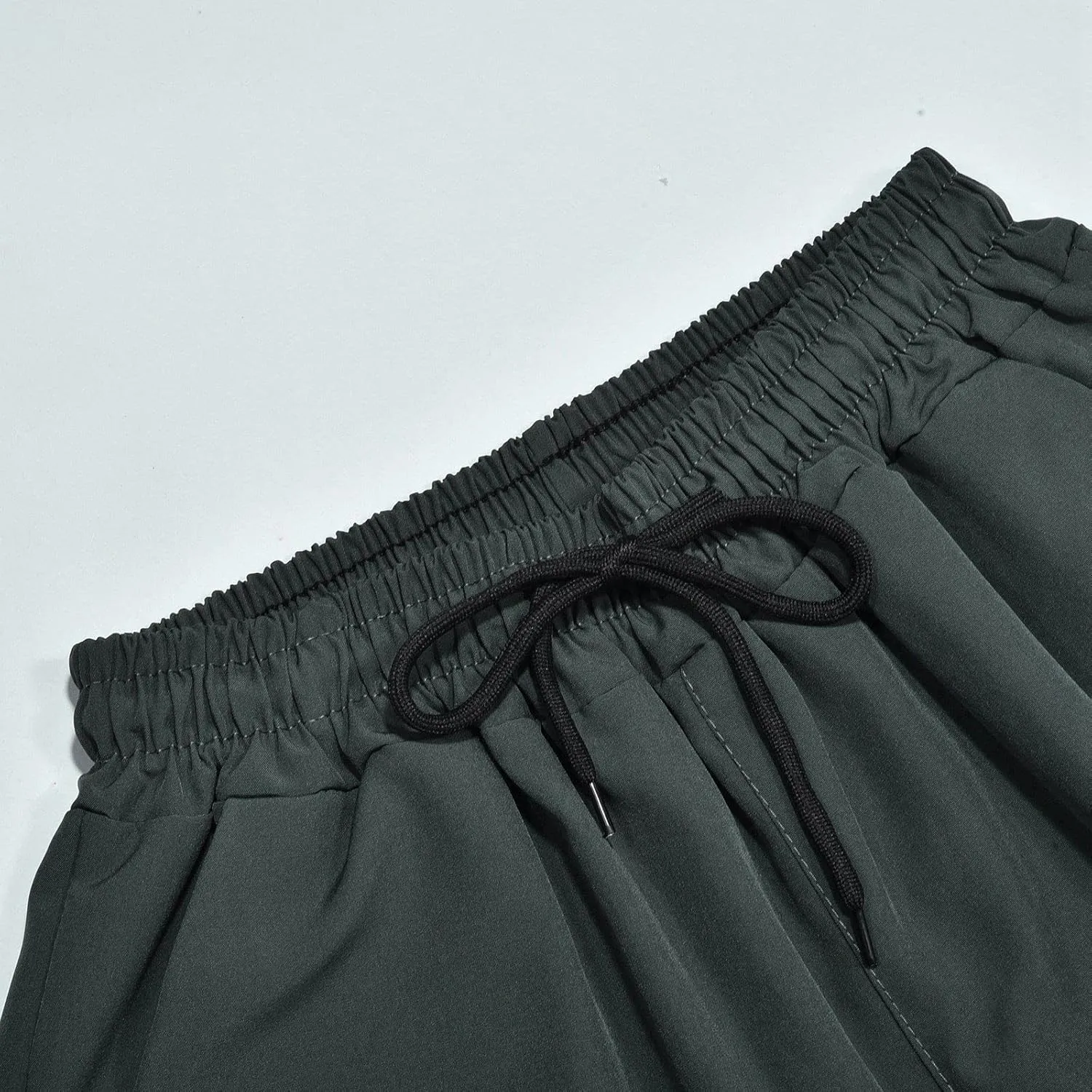 Mens Corduroy Pants Casual Cargo Pants, Drawstring Elastic Waist Baggy Tapered Jogger, Sweatpants with Pockets