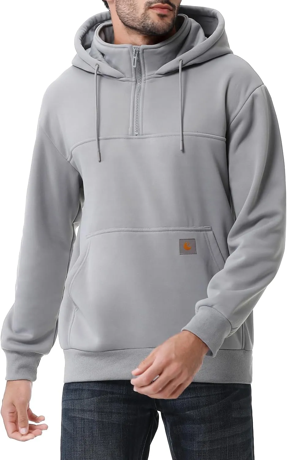 Men's Fashion Hoodies Sweatshirts Loose Fit Heavyweight Quarter-Zip Sweatshirt Fleece-Lined Pullover