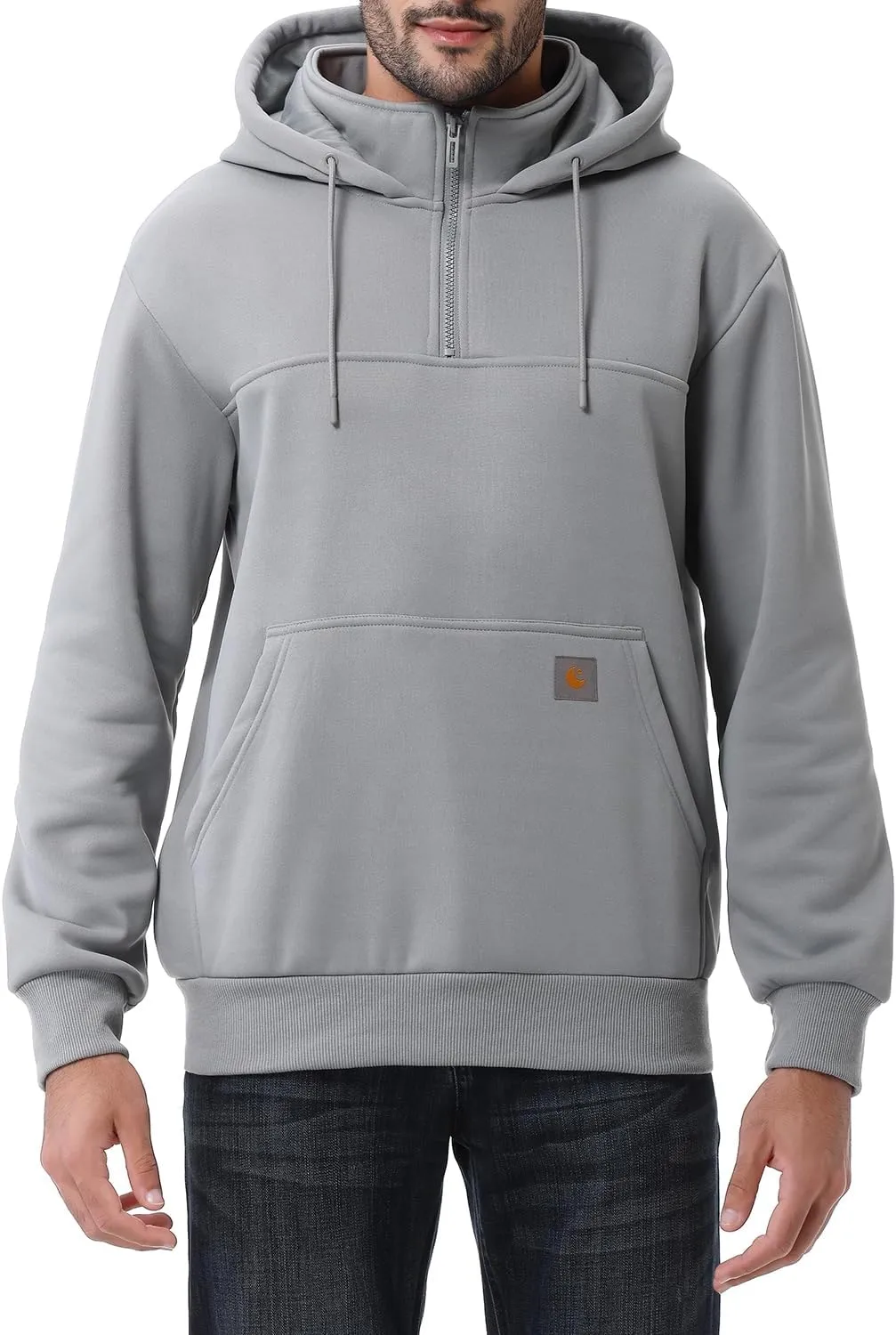 Men's Fashion Hoodies Sweatshirts Loose Fit Heavyweight Quarter-Zip Sweatshirt Fleece-Lined Pullover