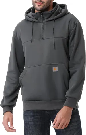 Men's Fashion Hoodies Sweatshirts Loose Fit Heavyweight Quarter-Zip Sweatshirt Fleece-Lined Pullover