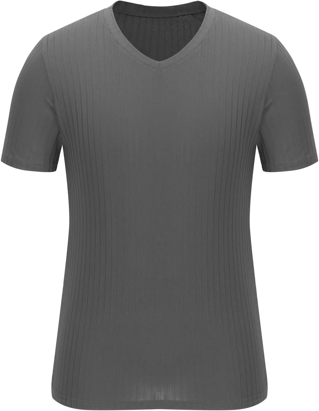 Mens Knit T Shirts Slim Fit Casual V Neck Short Sleeve Men Fashion Ribbed Knit Vintage Sweater Tee Pullover Shirts