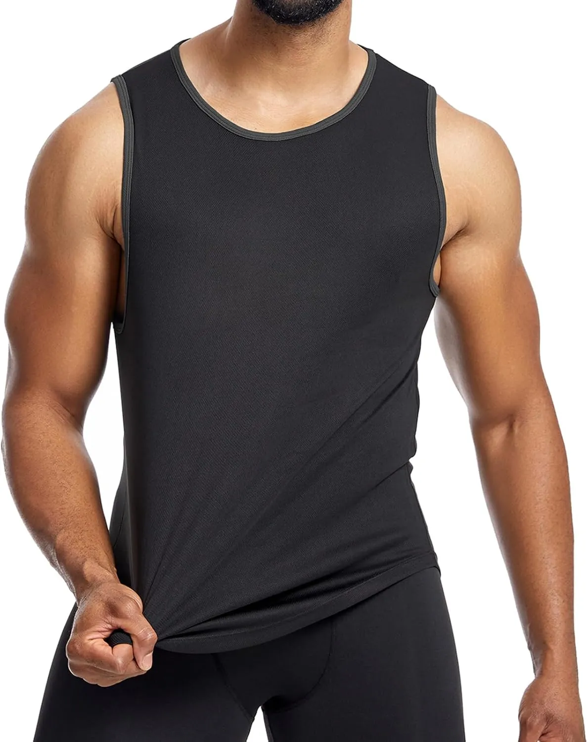 Mens Mesh Workout Tank Tops Muscle Sleeveless Fitness Tee Shirts Summer Dry Fit Gym Training T-Shirt Athletic Cloth