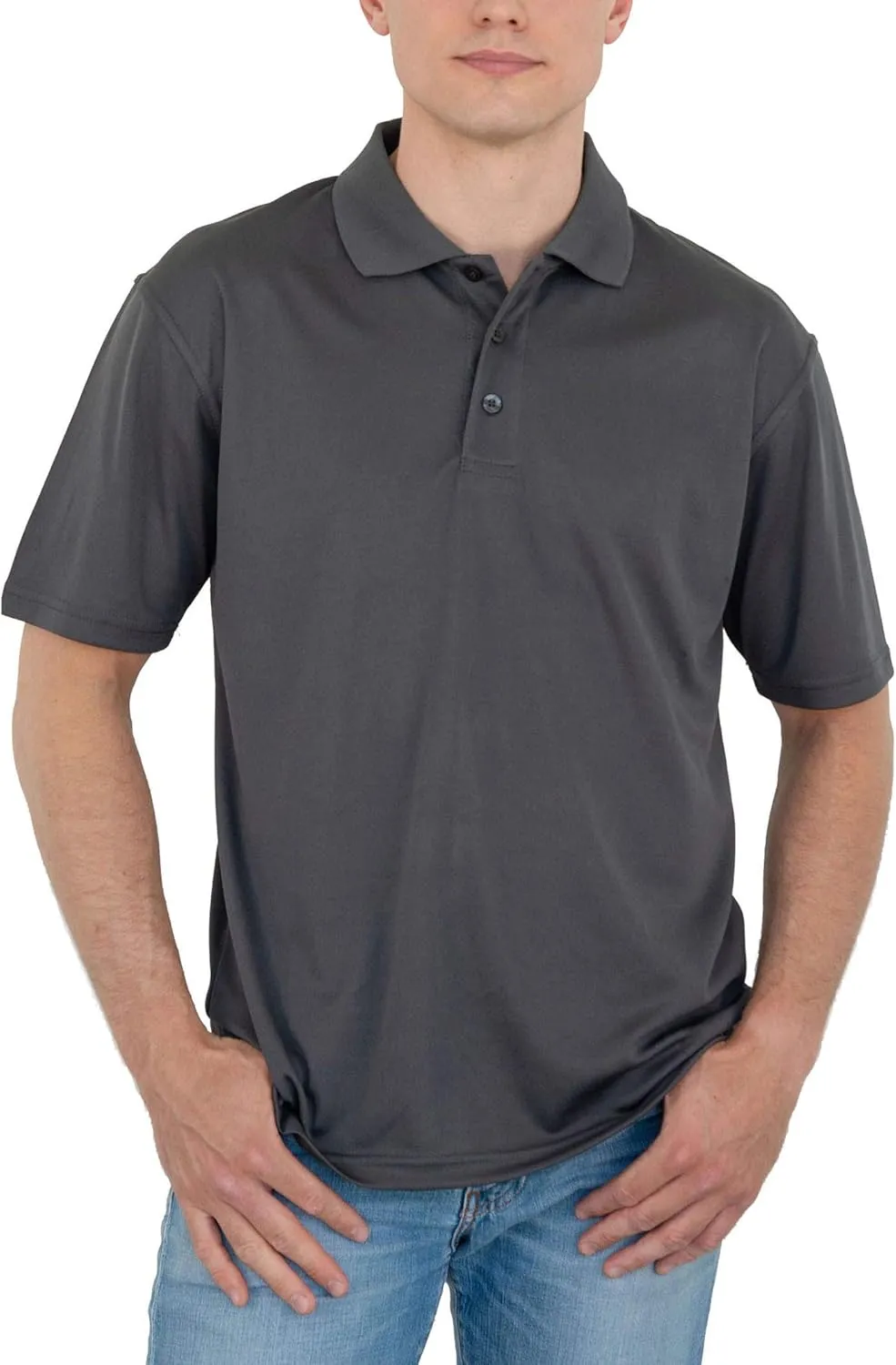 Men's Polo Shirt  Performance Quick Dry Short Sleeve Lightweight Regular Fit Classic Pique Casual Collared Top