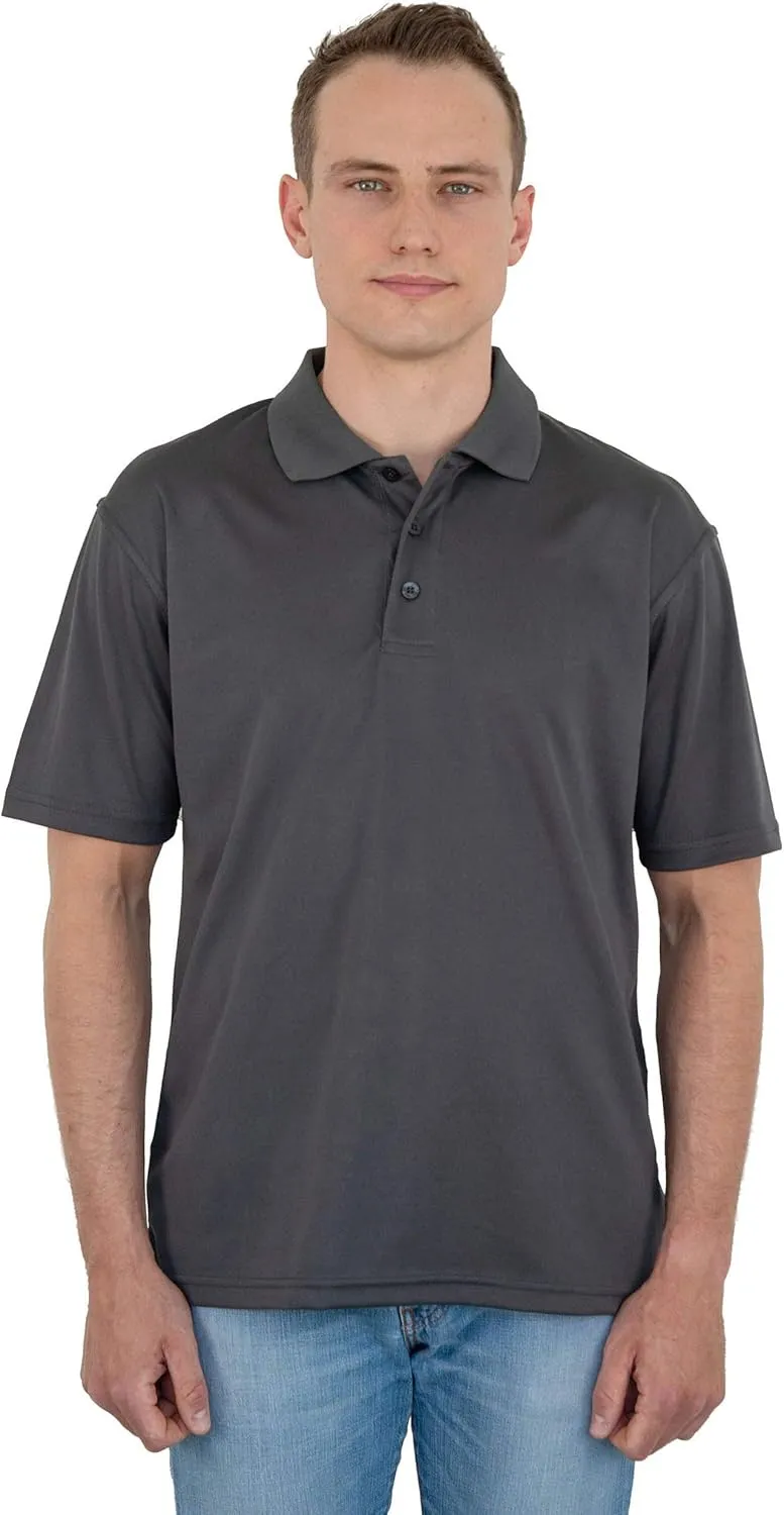 Men's Polo Shirt  Performance Quick Dry Short Sleeve Lightweight Regular Fit Classic Pique Casual Collared Top