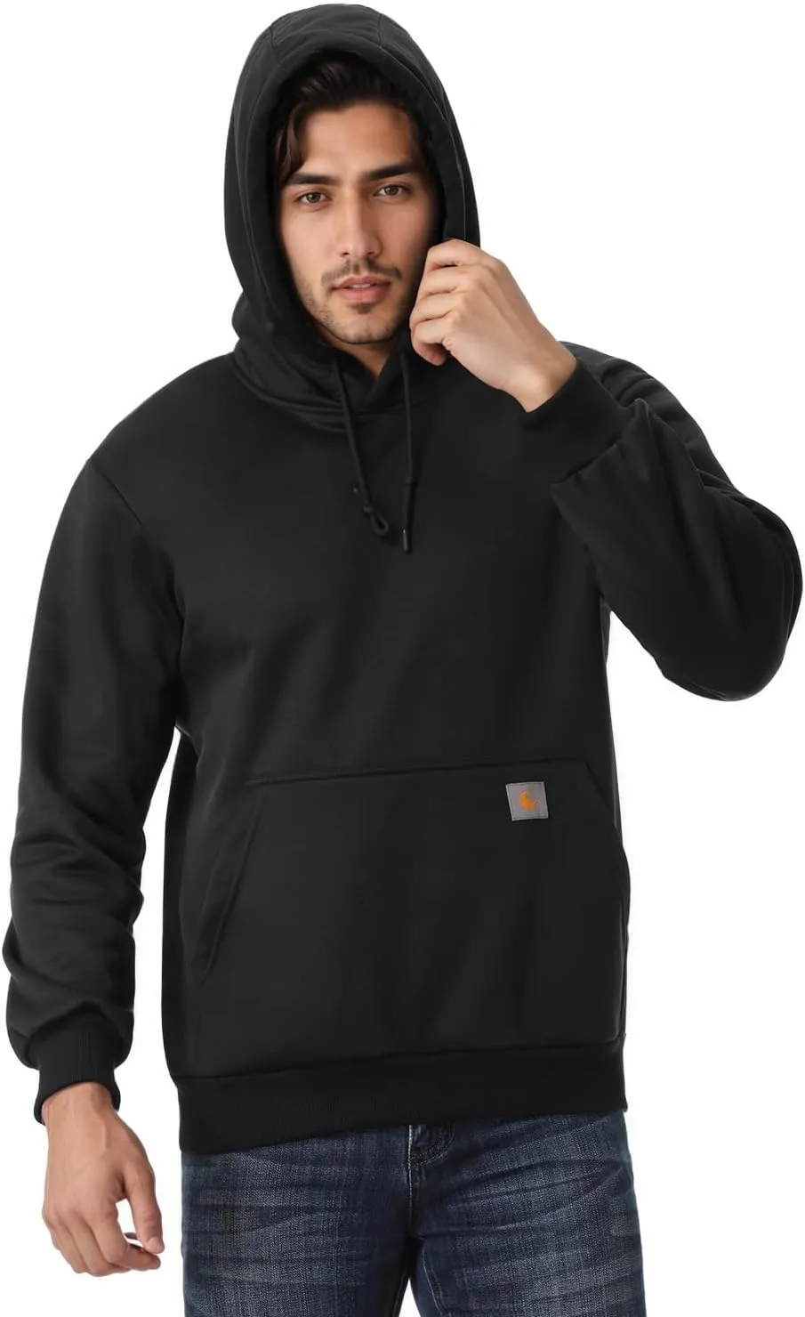 Men's Relaxed Fit Fleece-Lined Pullover Hooded Sweatshirt Comfortable and Soft