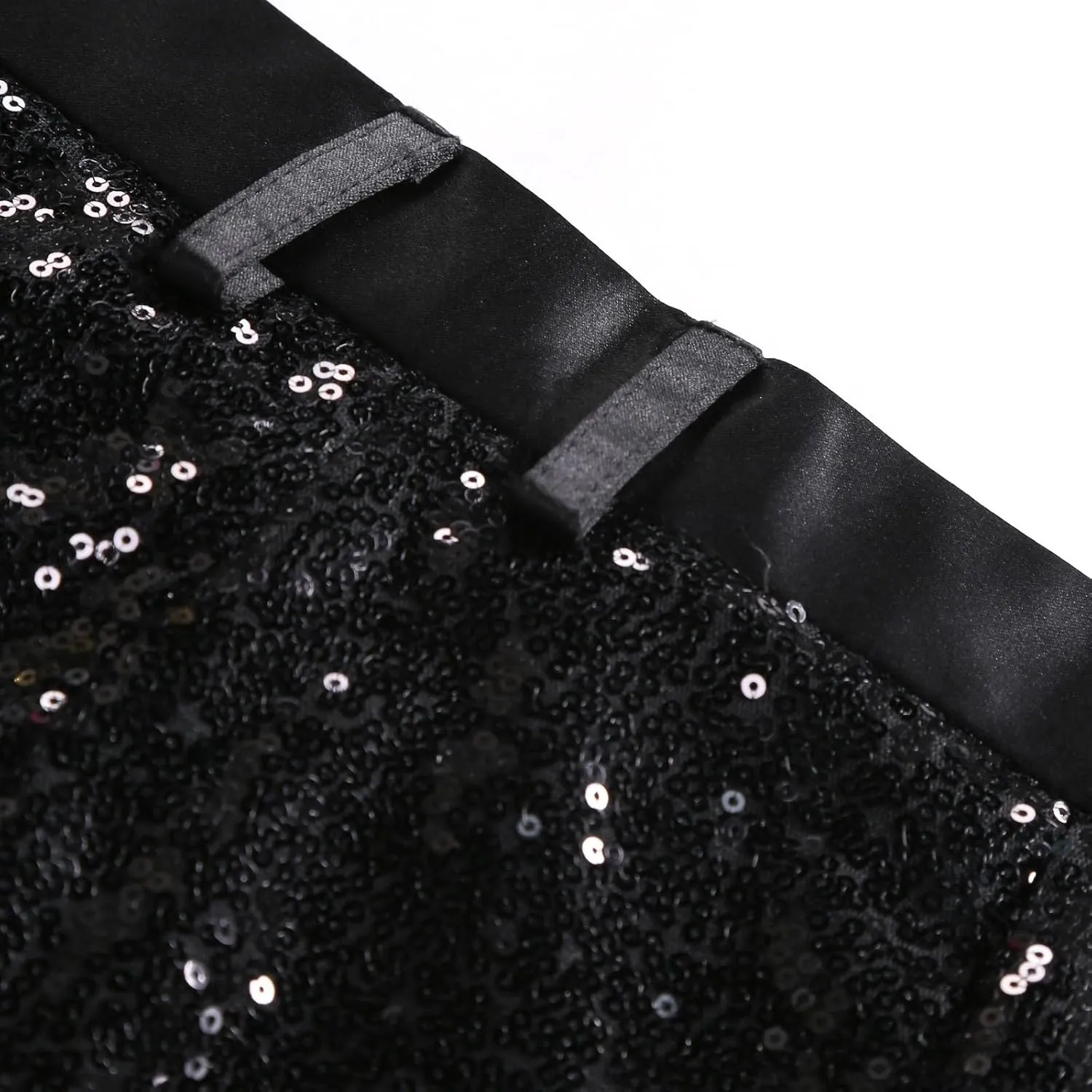 Men's Sequin Dress Pants Straight Leg Shiny Suit Pants Bussiness Casual Work Trousers with Pockets