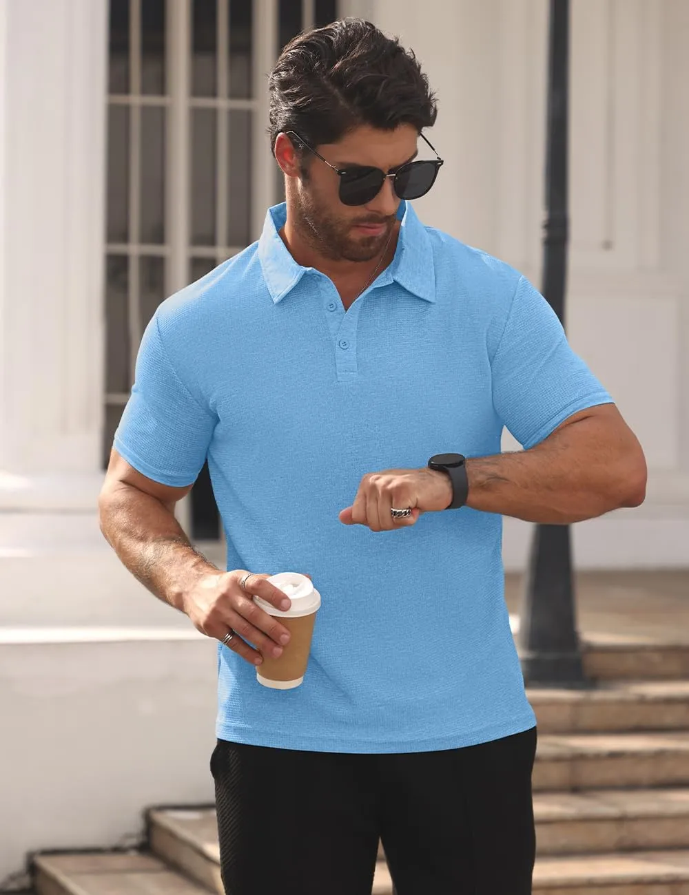 Men's Short Sleeve Breathable Quick-Dry Golf Polo Shirt - Stylish and Casual