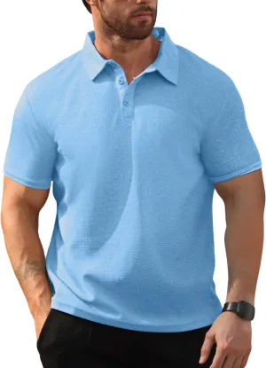 Men's Short Sleeve Breathable Quick-Dry Golf Polo Shirt - Stylish and Casual