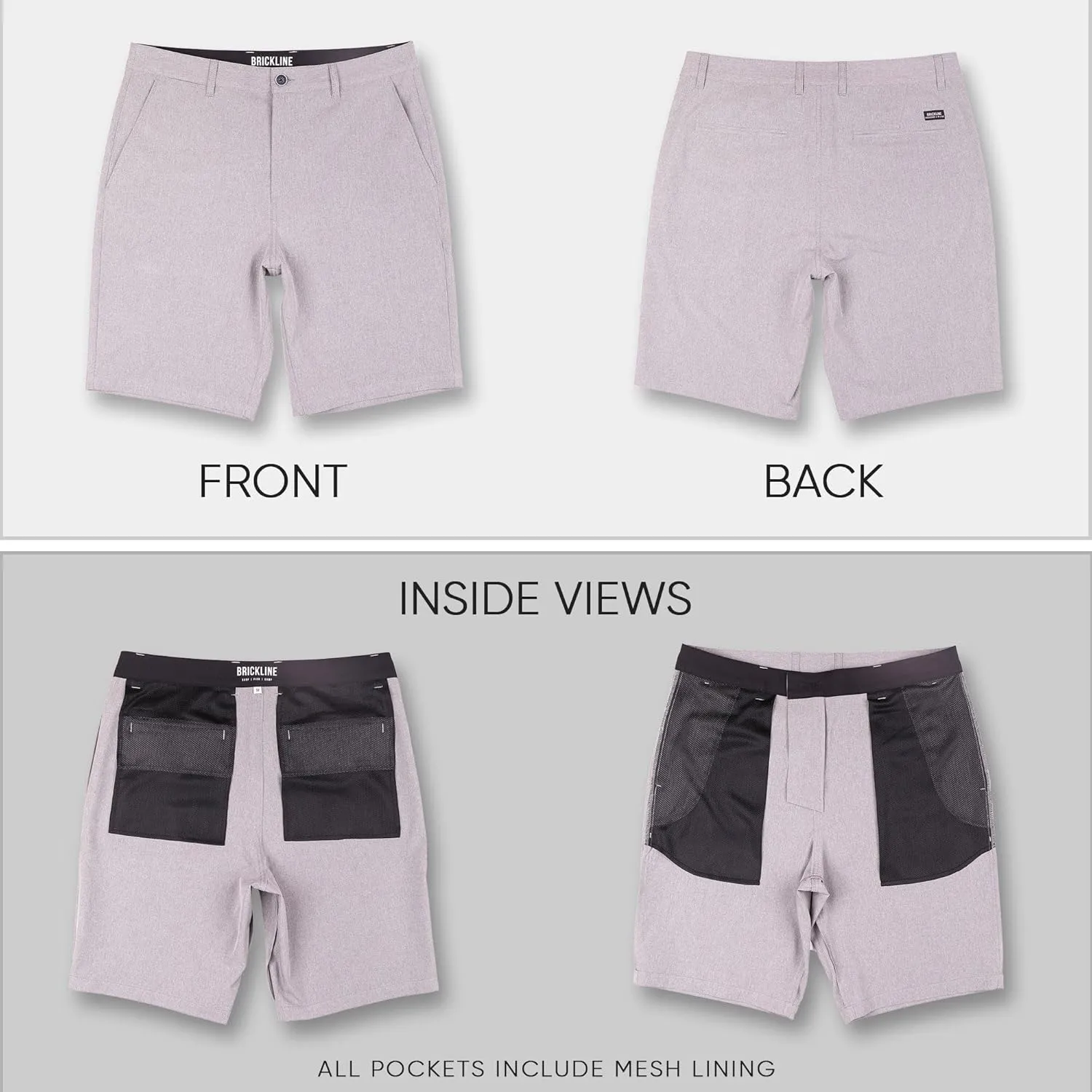 Mens Shorts for Men, Hybrid Casual Golf Dress Flat Front Quick Dry Stretch Board Shorts, Lightweight Chino Short