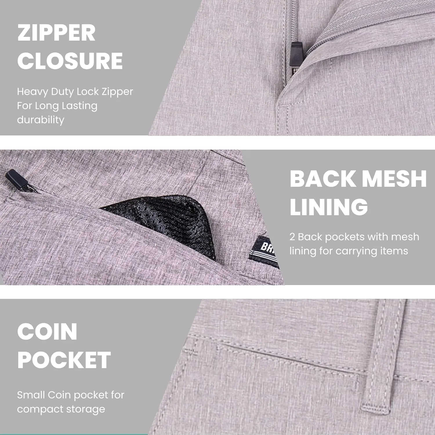 Mens Shorts for Men, Hybrid Casual Golf Dress Flat Front Quick Dry Stretch Board Shorts, Lightweight Chino Short