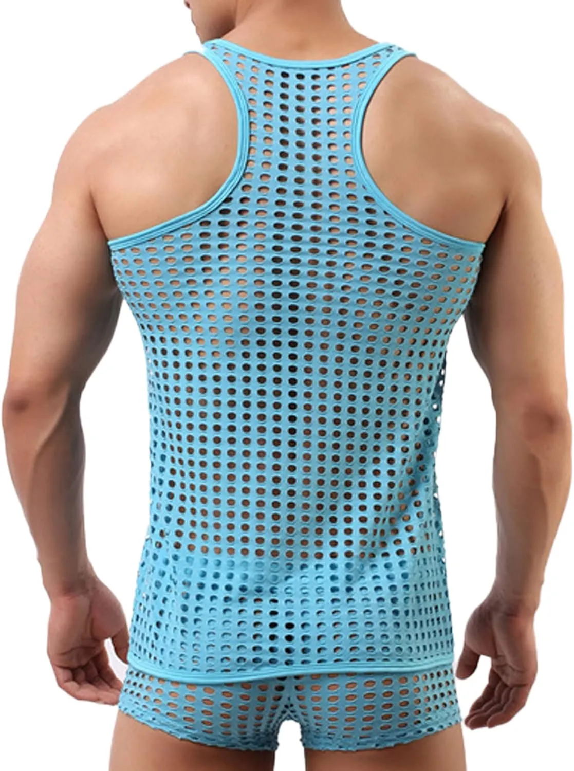 Men's Summer Fashion Tank Tops Sleeveless Compression Shirt Square Cut Muscle A-Shirts