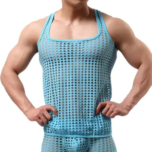 Men's Summer Fashion Tank Tops Sleeveless Compression Shirt Square Cut Muscle A-Shirts