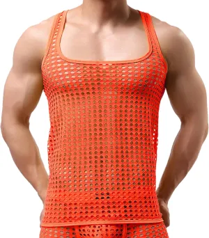 Men's Summer Fashion Tank Tops Sleeveless Compression Shirt Square Cut Muscle A-Shirts