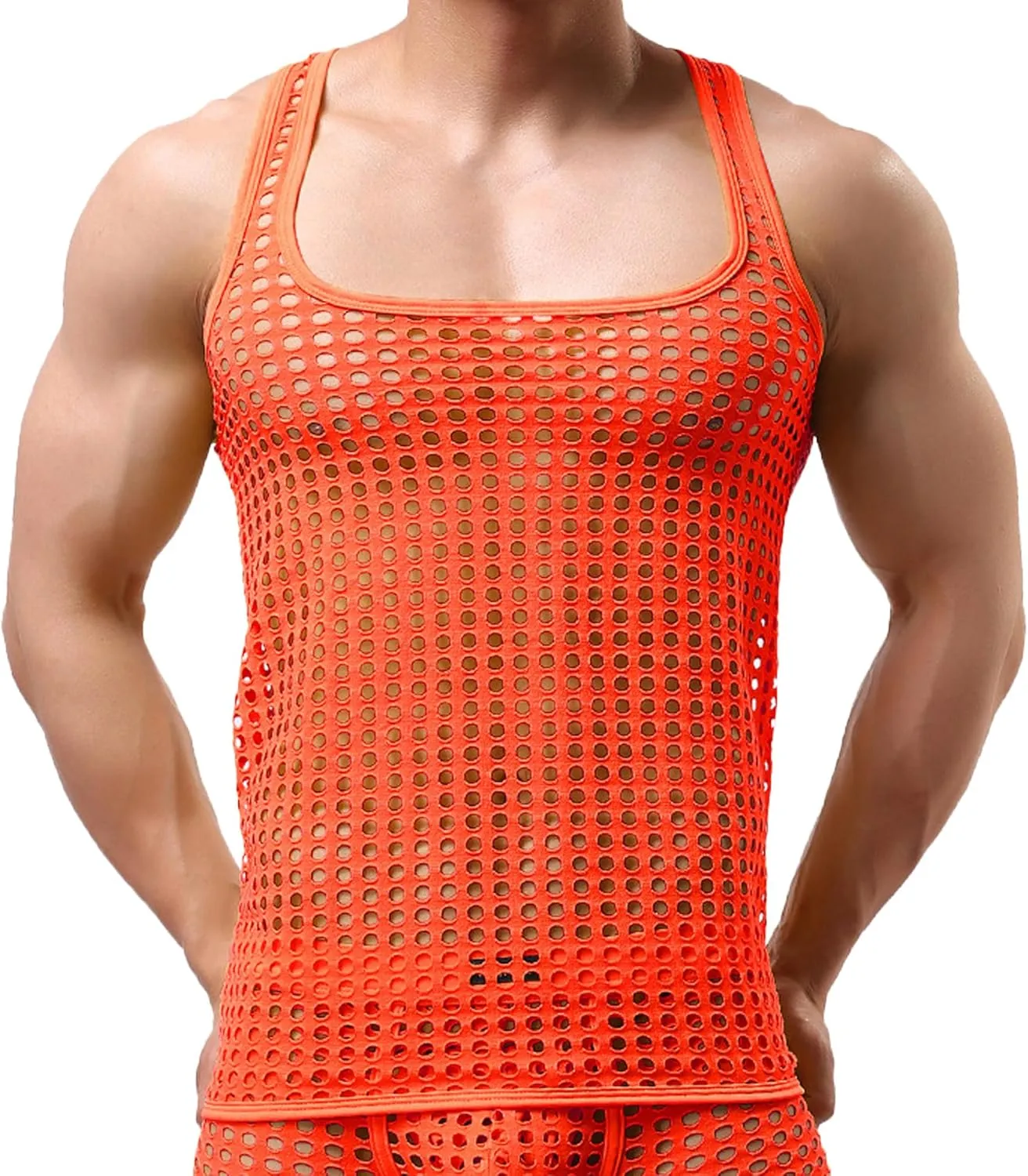 Men's Summer Fashion Tank Tops Sleeveless Compression Shirt Square Cut Muscle A-Shirts