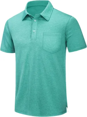 Mens Summer Quick Dry Lightweight Polo T-Shirts Golf Short Sleeve Shirts Sports Tops